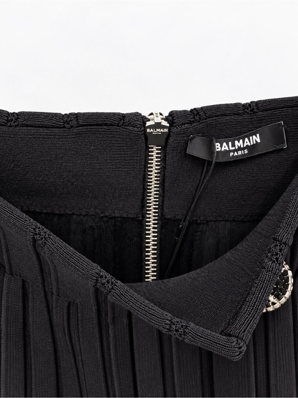 Balmain Cropped Bow Top & Crystal Button Pleated Skirt Set - Picture 5 of 5